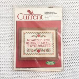 Current New Packaging NIP Loving Thoughts Counted Cross Stitch Kit Sealed 1983